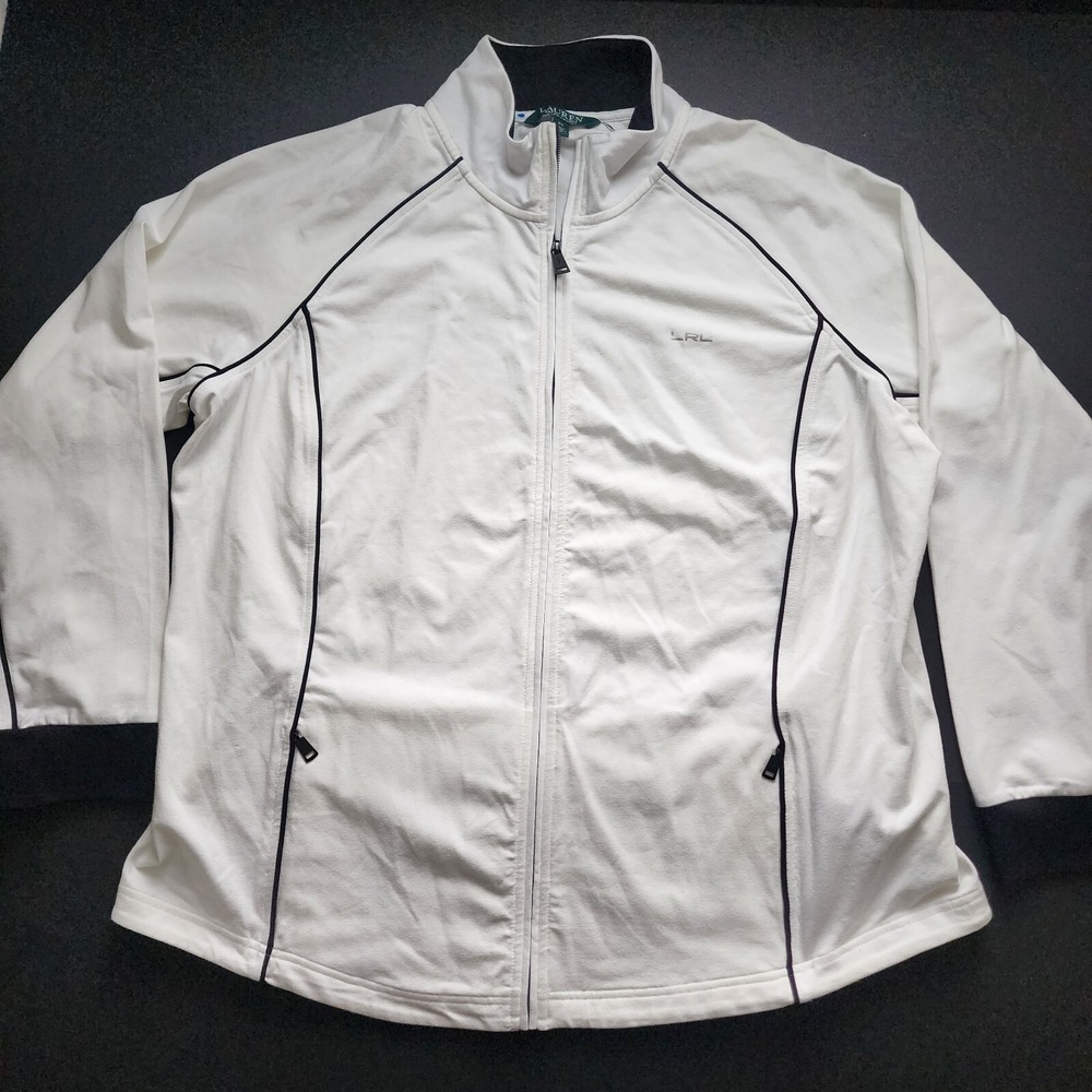 Ralph Lauren‎ Polo Golf Tennis White Black Trim Sports Jacket